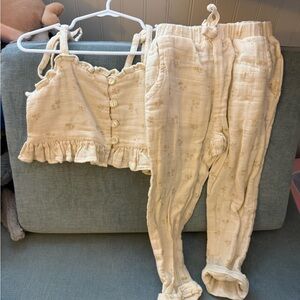 Jamie Kay Organic Cotton Muslin Cordelia Pant and Top- Pauline Chamomile